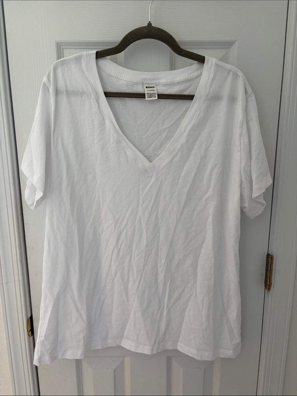 PINK Victoria's Secret White V-Neck Tee